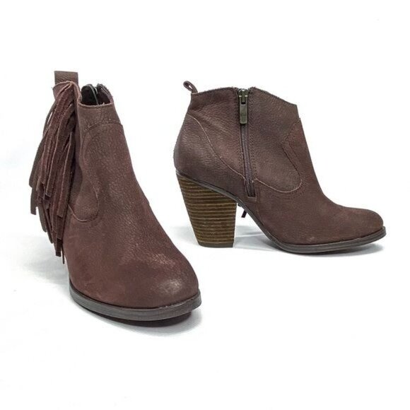 VINCE CAMUTO‎ Brown Fringe Ankle Boots/Booties 8.5 - Picture 1 of 8